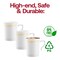 White with Gold Edge Rim Round Plastic Coffee Mugs - 8 oz. (120 Mugs)